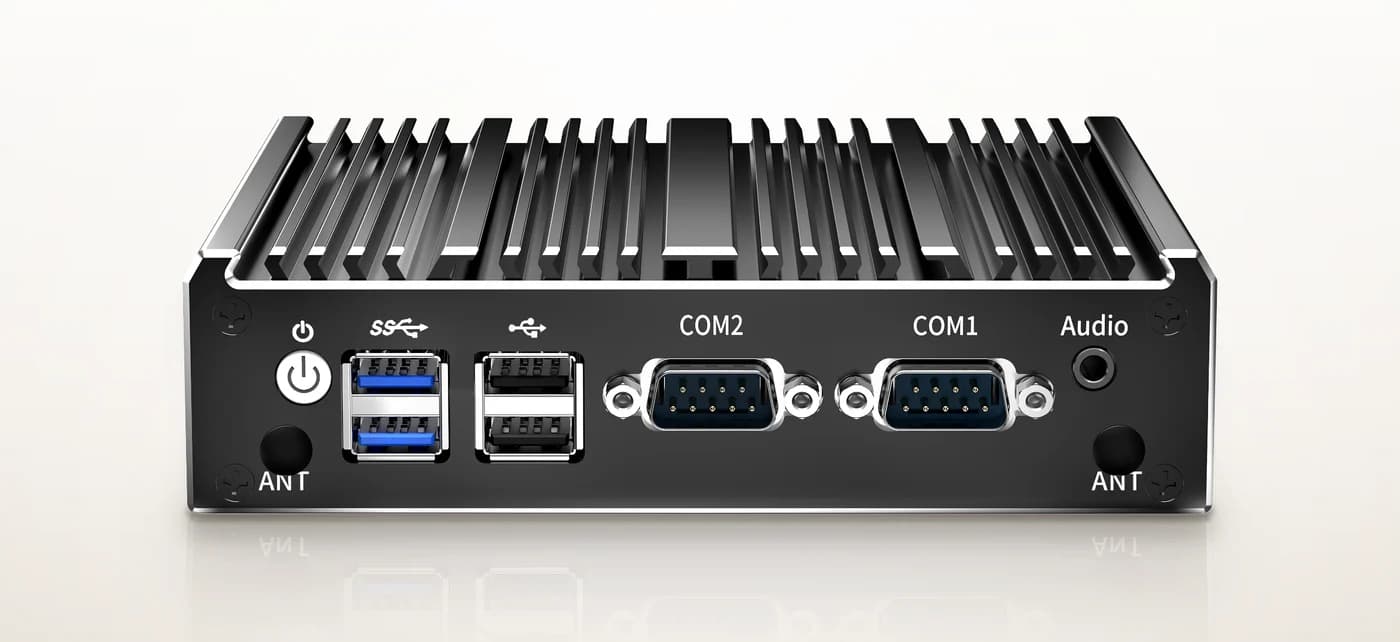 El panel frontal de la caja Harko